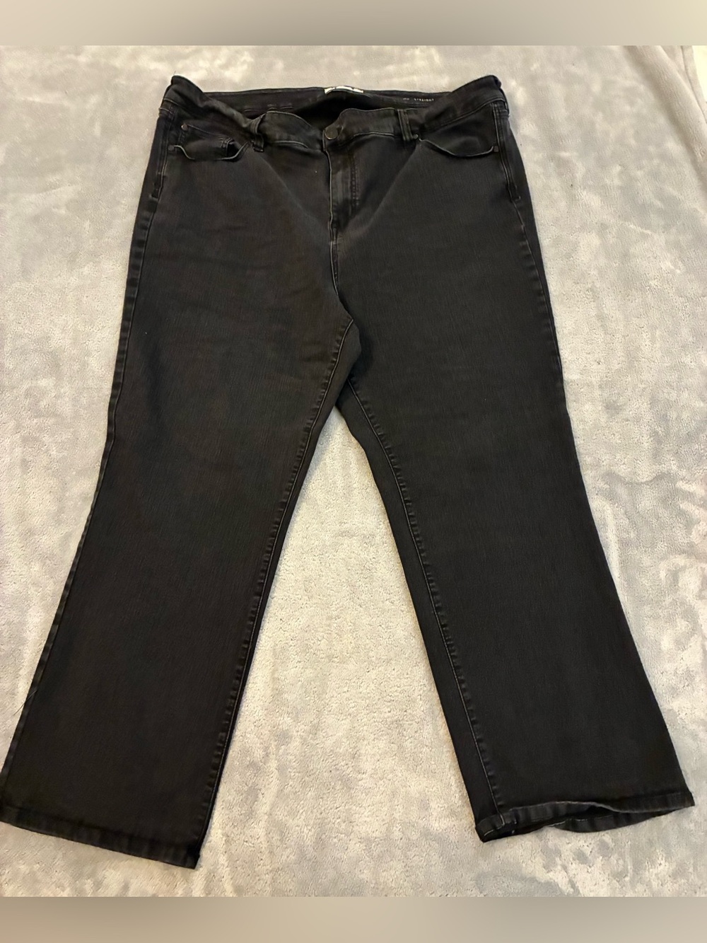 Black Women's Molly & Isadora Straight -Leg Stretch Jeans Size 26W